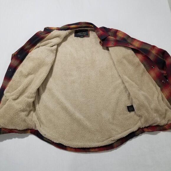 Grizzly Mountain Shirt Mens Medium Plaid Flannel Thermal Lined Jacket Snap Up - Picture 4 of 10